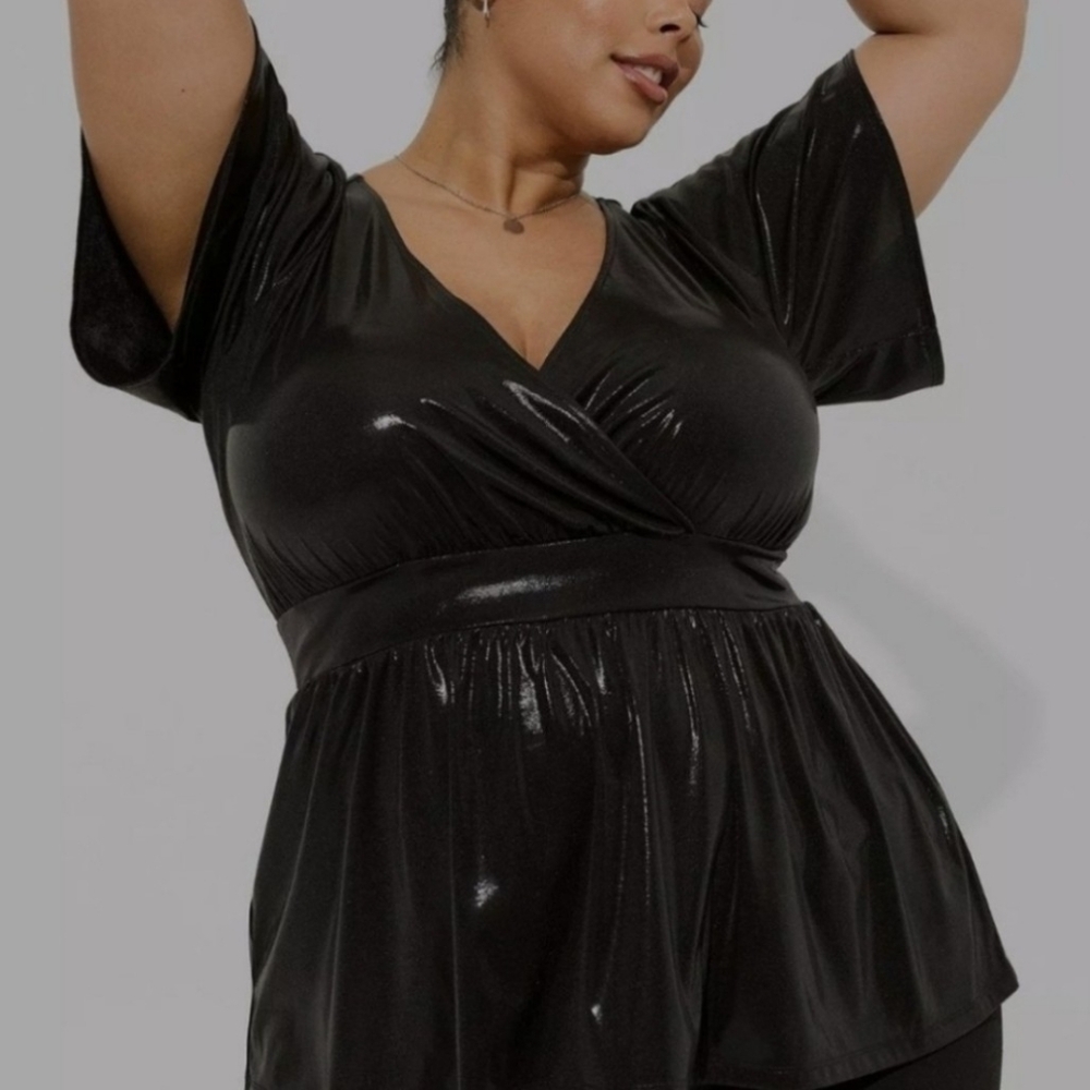 Torrid Black Wrap Top